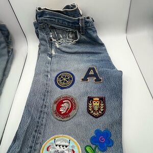 Embroidered Patch Levi 501 Blue Jeans